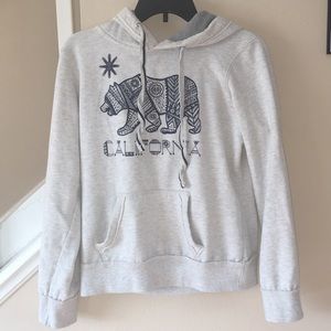 Cream and navy California hoodie. Size medium.